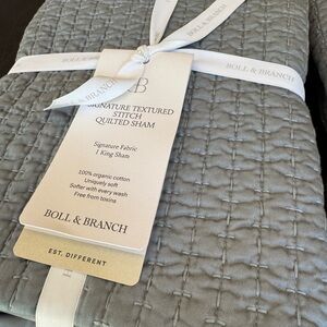 Boll & Branch Bluestone Quilted king pillow shams (2)